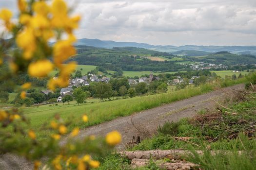 Panoramic image of the landscape close to Winterberg, Sauerland region, Germany