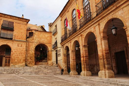 Renaissance square in Alcaraz called Plaza Mayor. Castile-La Mancha, Spain.