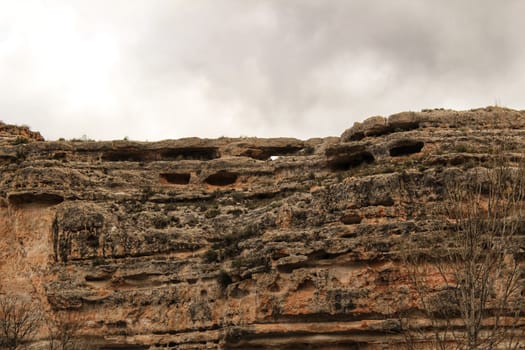 Mountainous landscape of Jorquera village in Castilla la Mancha, Spain