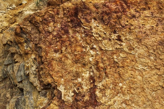 Colorful stone textures in the mountain in Albacete, Spain