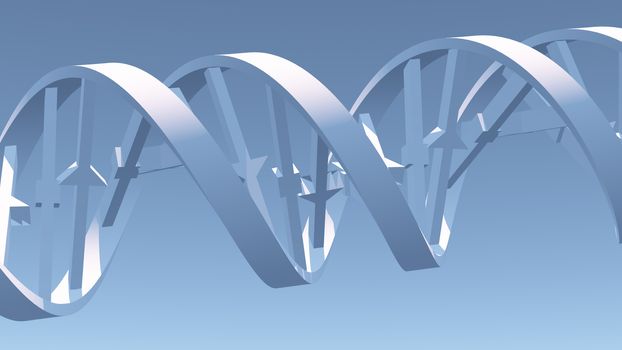 Modern art. DNA Strand. 3D rendering