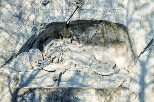 Dying Lion Monument in Lucerne, Switzerland.