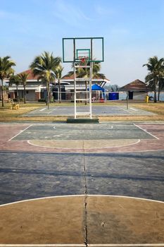 Basketball street court near beach