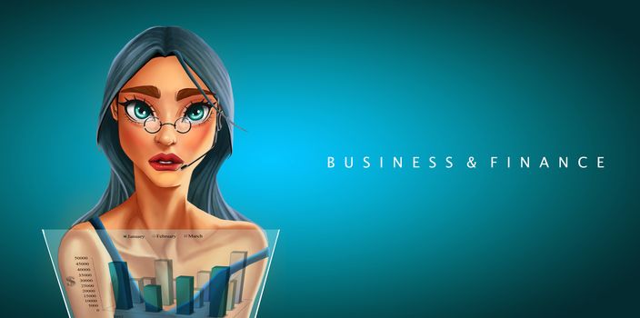 Digital painting woman charecter styles social girl