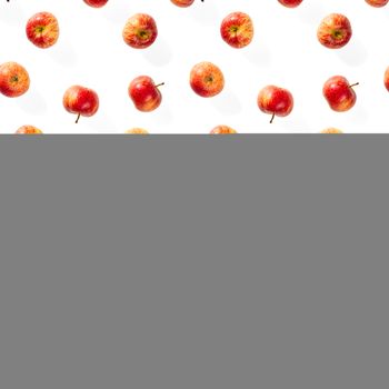 Seamless pattern with ripe apples. Apple seamless pattern on white background. Tropical fruit abstract background.