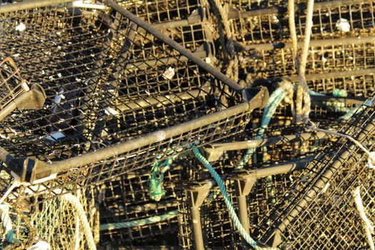 Fishing baskets in the port of Santa Pola, Alicante