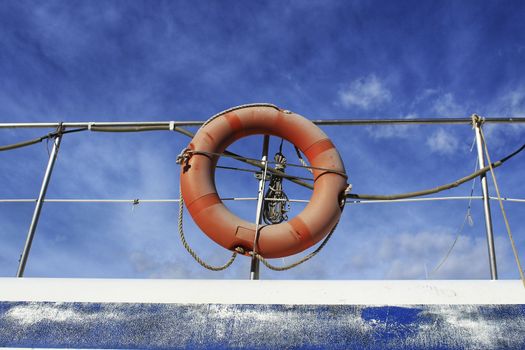 Lifeguard on a fishing boat in Spain
