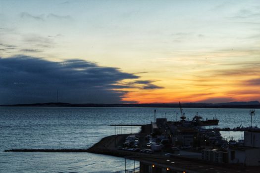 Sunset on the beach in Santa Pola, Alicante, Spain