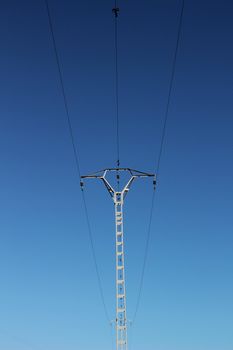 High voltage towers in the mountain