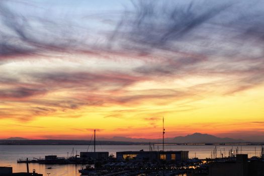 Sunset in Santa Pola, a small fishing village in southern Spain