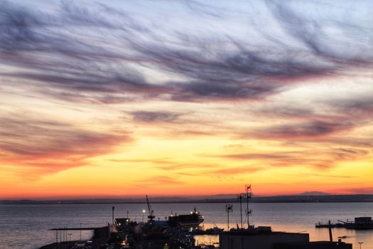 Sunset in Santa Pola, a small fishing village in southern Spain