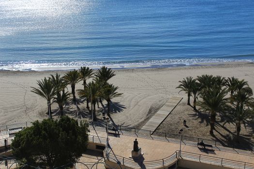 Beach in the morning in Santa Pola, a small fishing village in southern Spain