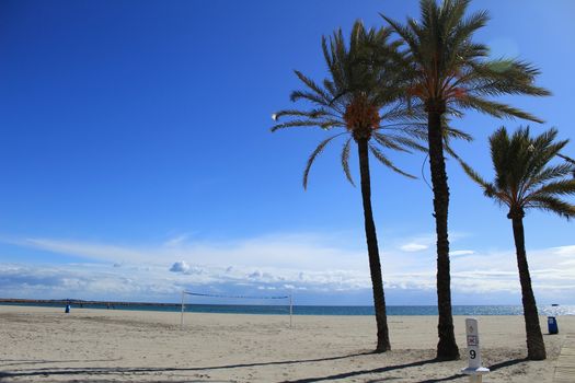 Beach in the morning in Santa Pola, a small fishing village in southern Spain