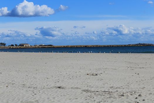 Beach in the morning in Santa Pola, a small fishing village in southern Spain