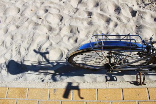Vintage bicycle on the beach in Santa Pola, Spain