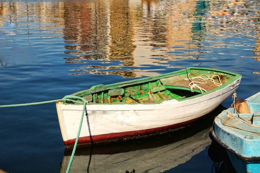Fishing boats moored in the port of Santa Pola, Alicante