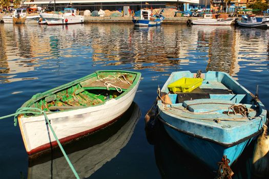 Fishing boats moored in the port of Santa Pola, Alicante