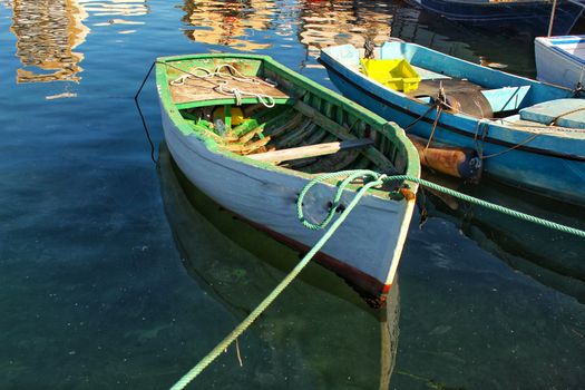 Fishing boats moored in the port of Santa Pola, Alicante