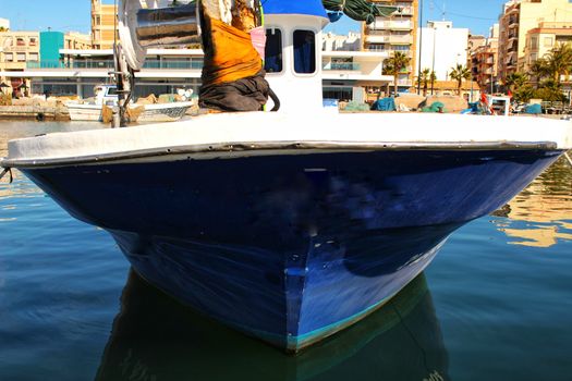 Fishing boats moored in the port of Santa Pola, Alicante