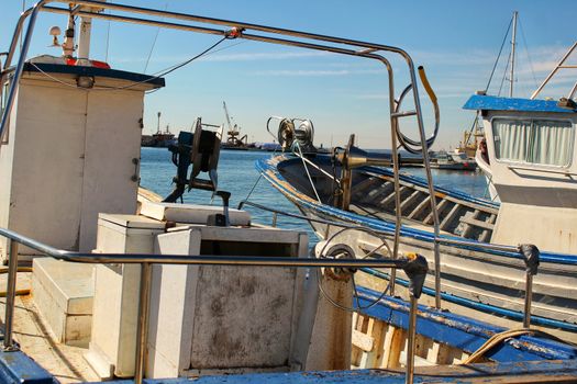 Fishing boats moored in the port of Santa Pola, Alicante