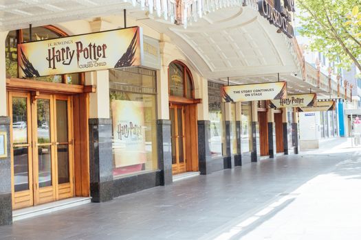 Melbourne, Australia - October 18, 2020: The closed facade of the Princess Theatre during the Coronavirus pandemic and associated lockdown.