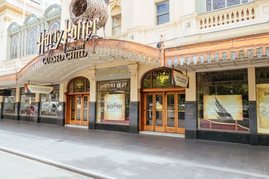 Melbourne, Australia - October 18, 2020: The closed facade of the Princess Theatre during the Coronavirus pandemic and associated lockdown.