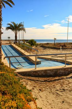 Beach with access for disabled people in southern Spain, Santa Pola, Alicante