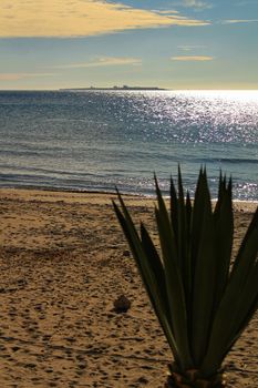 Beach in the morning in Southern Spain, Santa Pola, Alicante
