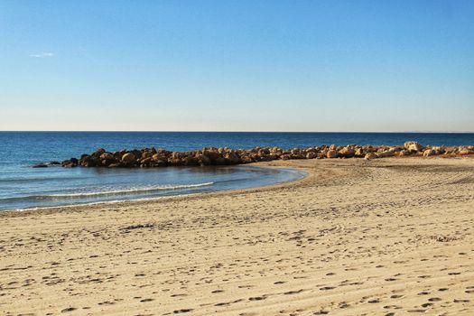 Beach in the morning in Southern Spain, Santa Pola, Alicante