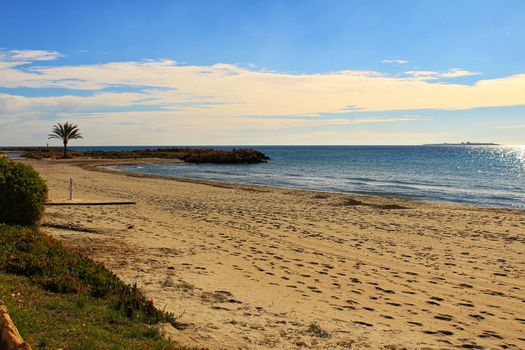 Beach in the morning in Southern Spain, Santa Pola, Alicante