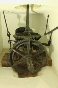 Old mill machinery for the process of salt in Santa Pola, Spain