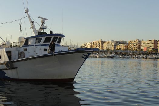 Lisboa, Portugal- December 11, 2017: Fishing boat entering port in southern Spain