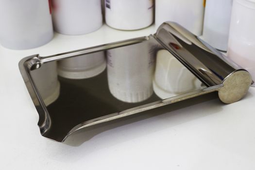 empty medical counting drug tray for drugstore