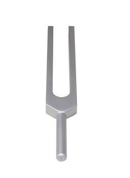 Tuning fork top view on isolated white background