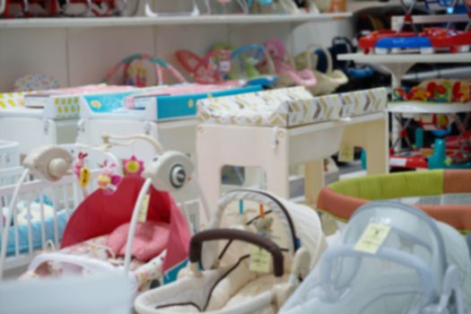 Blur photo of Baby stuff department for sale