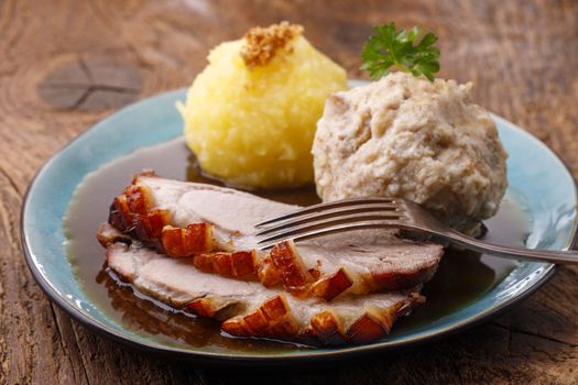 bavarian roasted pork with dumplings