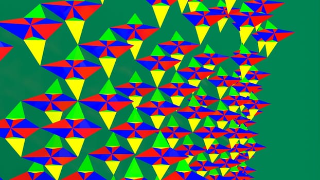 3d rendering colourful triangular background.