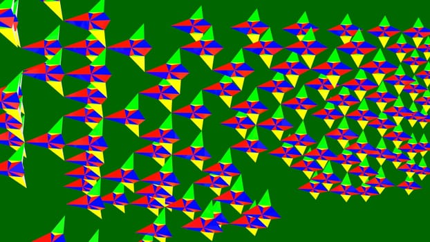 3d rendering colourful triangular background.