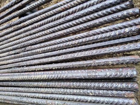 Mild steel bar for construction work close up photo.