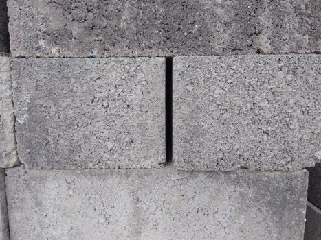 Cement concrete blocks for constructions work close up.