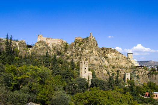 Narikhala tower and wall in Tbilisi, Georgia