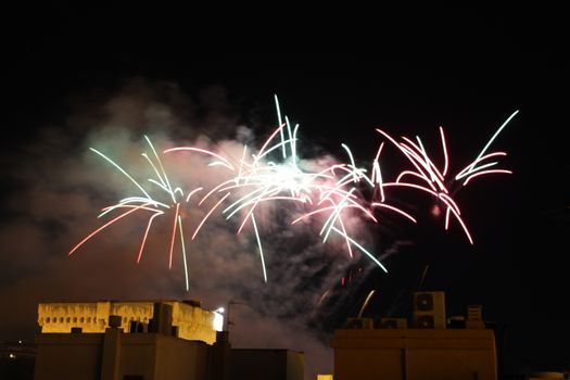 Fireworks in Elche, Spain, for the festivities in August