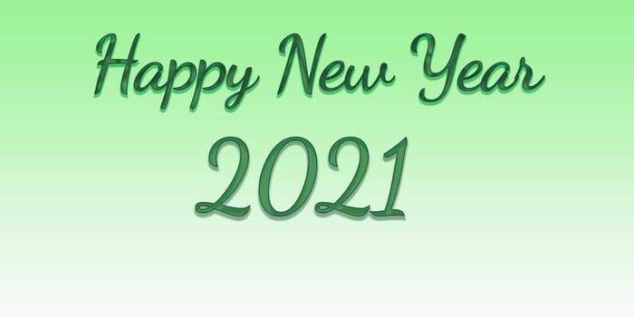 Happy New Year 2021, green color font. High quality photo