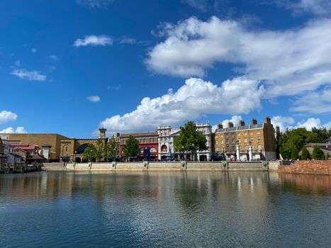 Orlando,FL/USA-10/18/20: The street view of the Kings Cross train station at Universal Studios in Orlando, Florida.