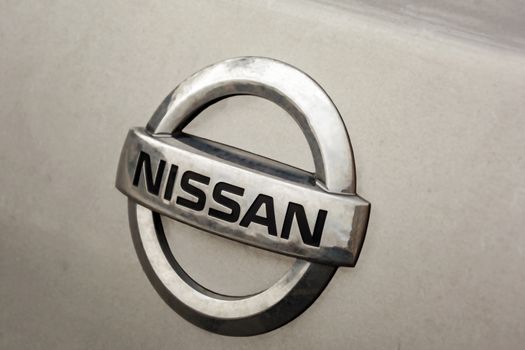 Poland, Warsaw - February 23, 2017: the logo of the Japanese automobile company NISAN on the boot lid