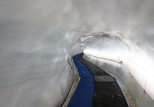 Swiss glacier cave of Matterhorn mountain, Matterhorn Glacier Paradise