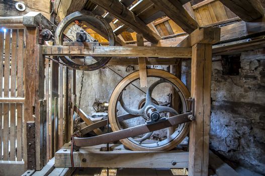 traditional vintage holland windmill machine mechanism