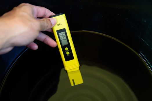Use Ph meter check the Ph value of water