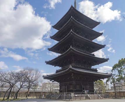 The Toji temple in Kyoto japan which is five story pagoda temple This is the tallest wooden pagoda temple of Japan