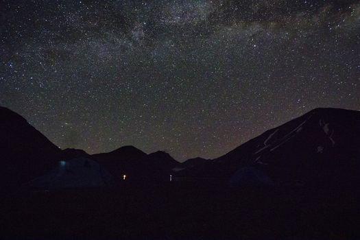 Night sky scape, landscape of night sky stars and milky way in Georgia